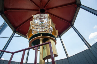 The fresnel lens at Sleepy Hollow Lighthouse.