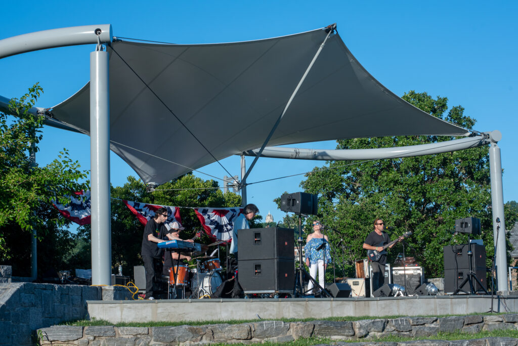 Blues Roadhouse Orchestra playing at the bandstand in Tarrytown's Pierson Park.