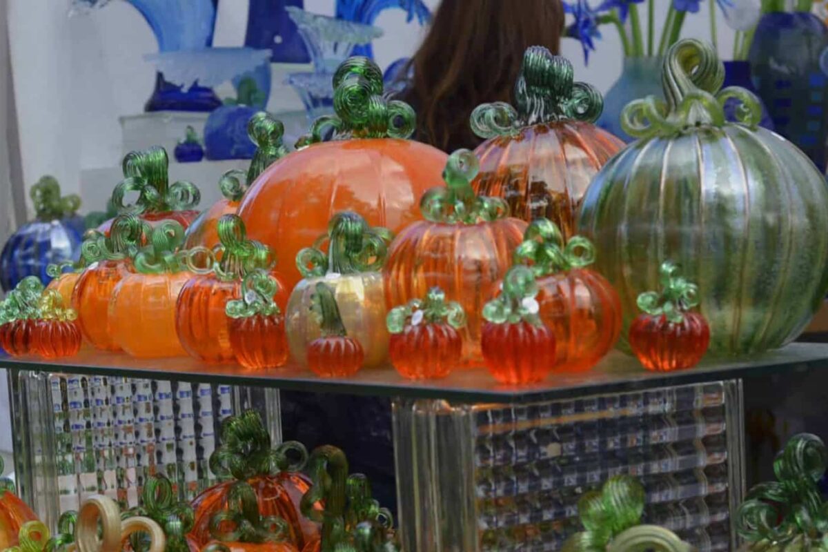 Photo of a hand blown glass art at Fall Crafts at Lynchurst.