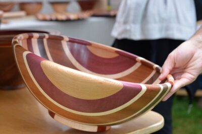Photo of a hand carved wood bowl at Spring Crafts at Lynchurst.