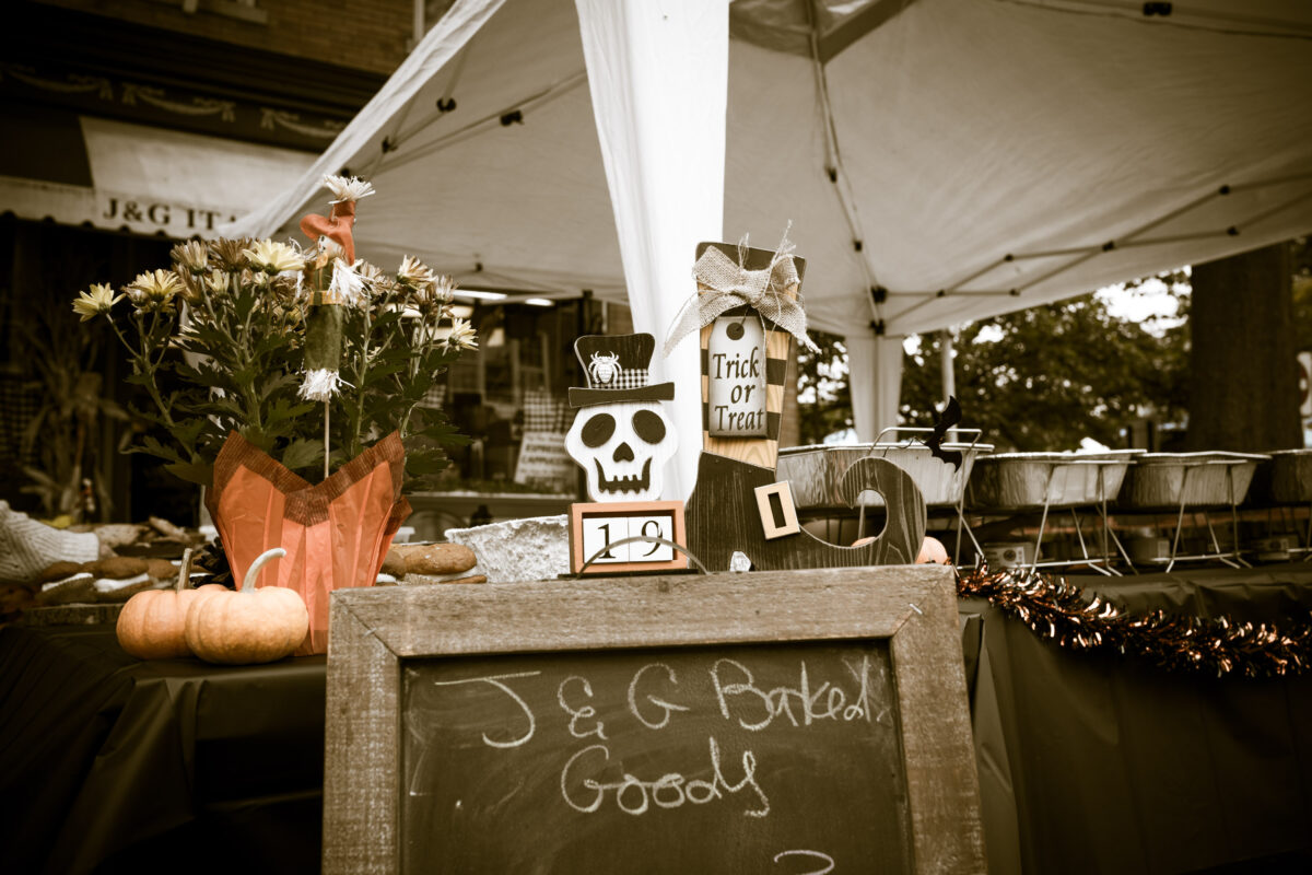 Sleepy Hollow Street Fair tent by J & G Deli features baked goods.