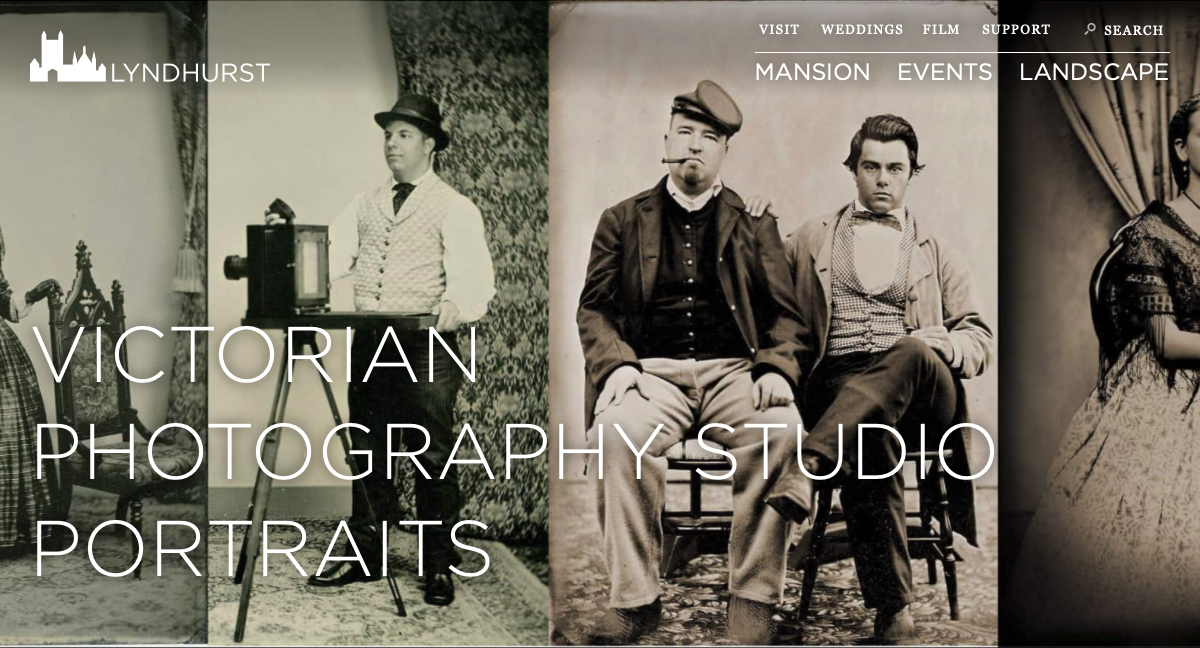 Promotional image for Victorian Photography Portraits at Lyndhurst Mansion in Tarrytown.