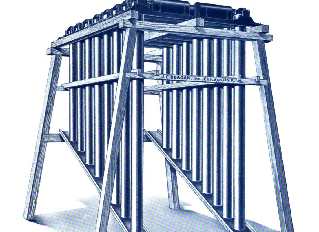 This is a reproduction of a J.C. Deagan tower chimes advertisement.