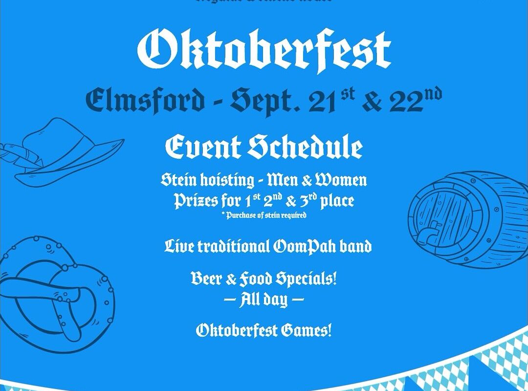 This is an advertisement for Captain Lawrence Oktoberfest in Elmsford, NY.