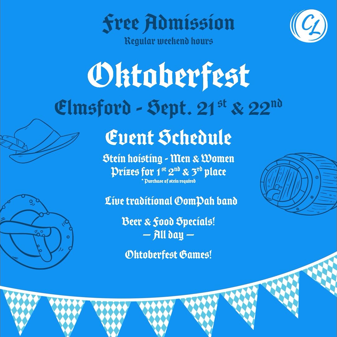 This is an advertisement for Captain Lawrence Oktoberfest in Elmsford, NY.