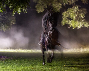 A ghostly headless horseman roams the grounds of Philipsburg Manor in Sleepy Hollow, New York.