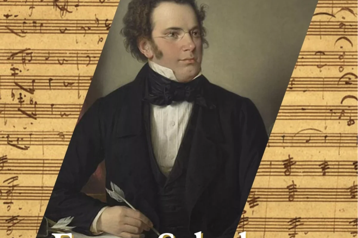 This is a promotional for American Classical Orchestra's performance of Franz Schubert's String Quintet in C Major at Irvington Theater.