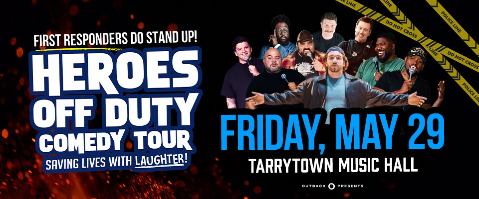 This is a photo montage for Heroes Off Duty Comedy Tour at Tarrytown Music Hall.