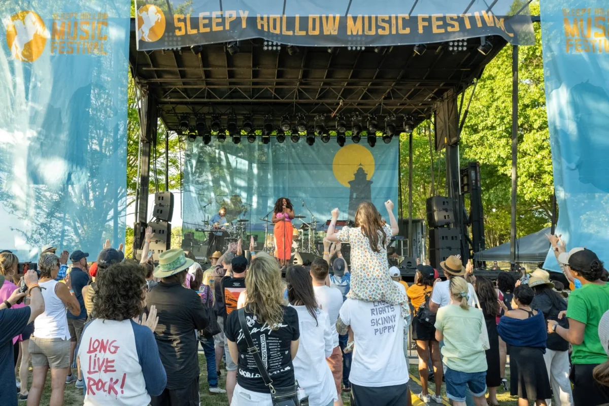 A performer on stage at Sleepy Hollow Music Festival in Sleepy Hollow, NY.
