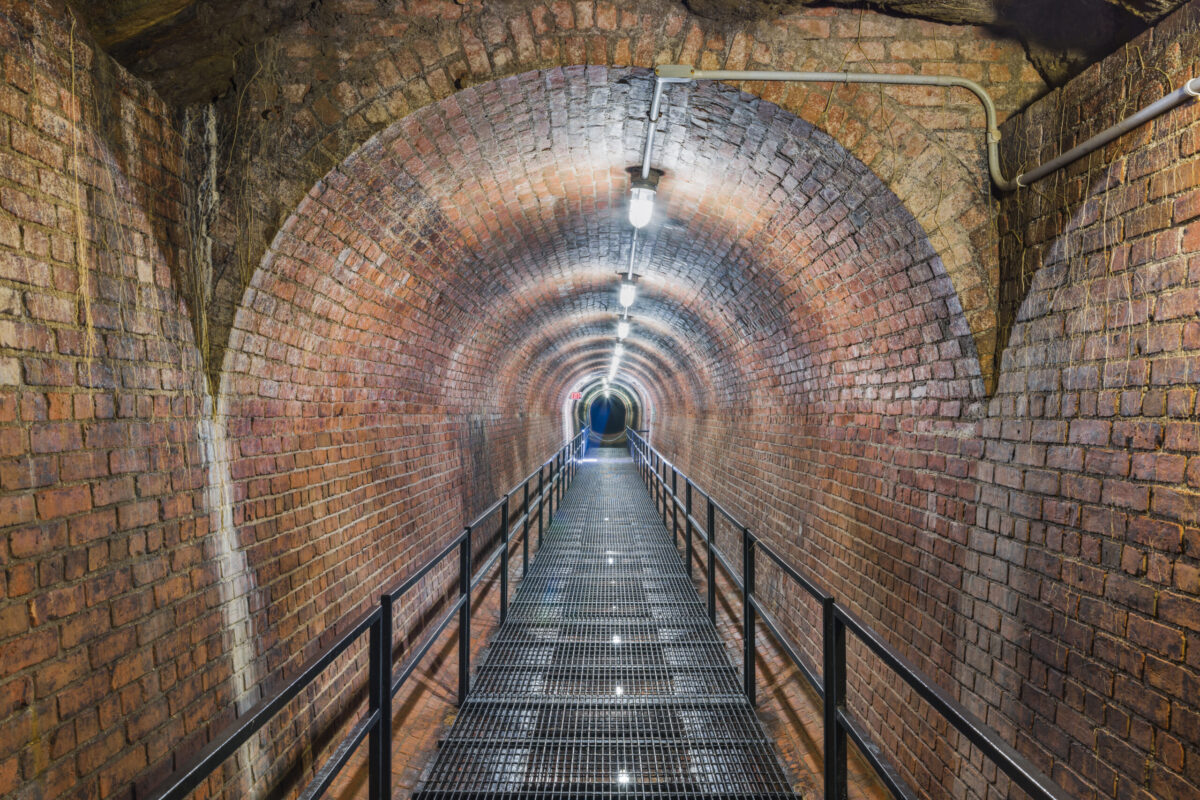 View inside the Ossining portion of the Old Croton Aqueduct tunnel.