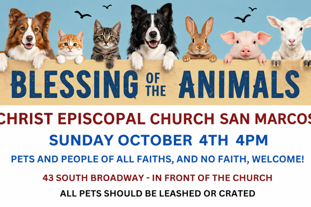 Banner ad for Blessing of the Animals at Christ Church, Tarrytown.
